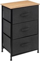 5FIVE Opbergkast Pisa - 3 mandjes - grijs - 45 x 30 x 73 cm - hout/metaal/stof - opbergen