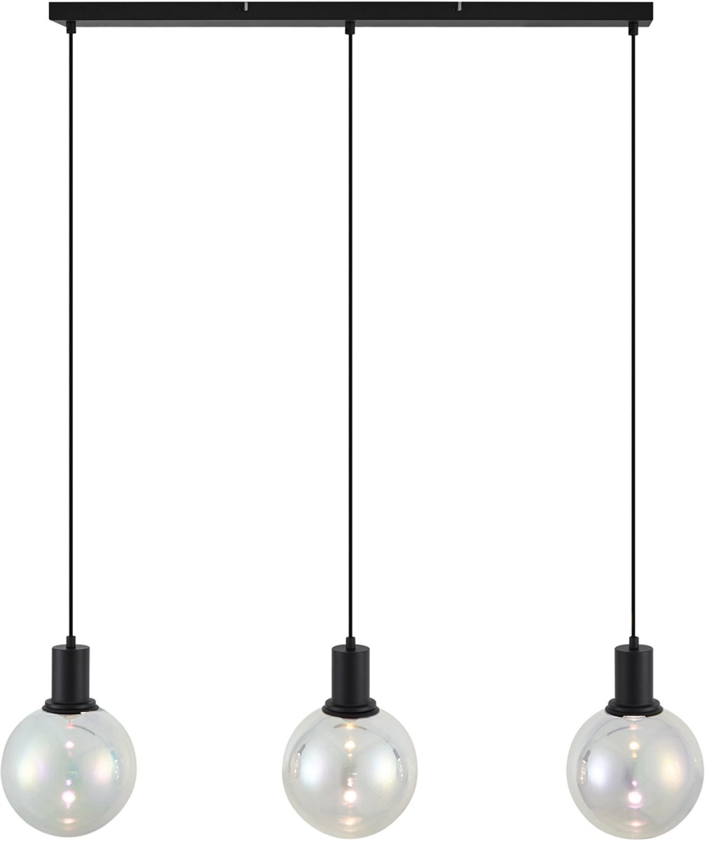 QAZQA mallon - Design Hanglamp voor boven de eettafel | in eetkamer - 3 lichts - L 98 cm - Zwart - Woonkamer
