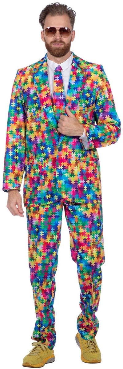 Wilbers & Wilbers - Het Ontbrekende Puzzelstukje - Man - Multicolor - Small - Festivals - Verkleedkleding