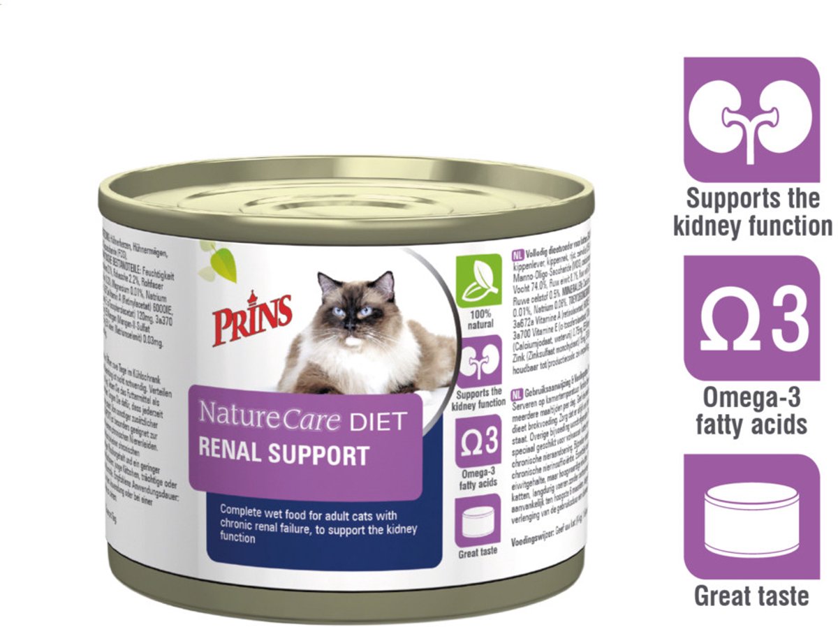Prins - NatureCare - Diet - Kattenvoer Nat - Renal Support - 8 x 200g
