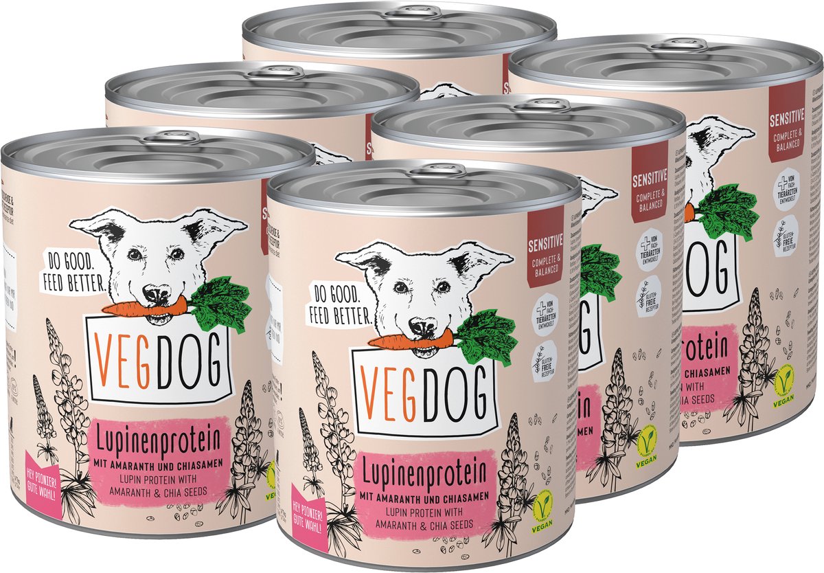 Vegdog Sensibelchen No1 Hondenvoer - Blik 6 x 400 g