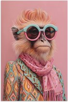 Affiche 20x30 cm - Foulard - Singe - Lunettes de soleil - Veste - Posters - Décoration chambre - Décoration Décoration murale salon - Décoration murale chambre