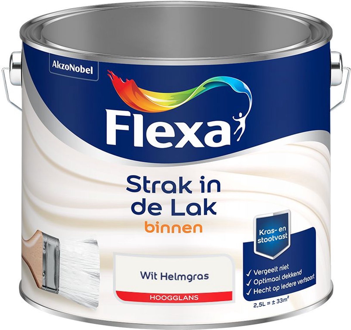 Flexa - Strak in de Lak Binnenlak Hoogglans - Wit Helmgras - Mengverf - 2.5 L