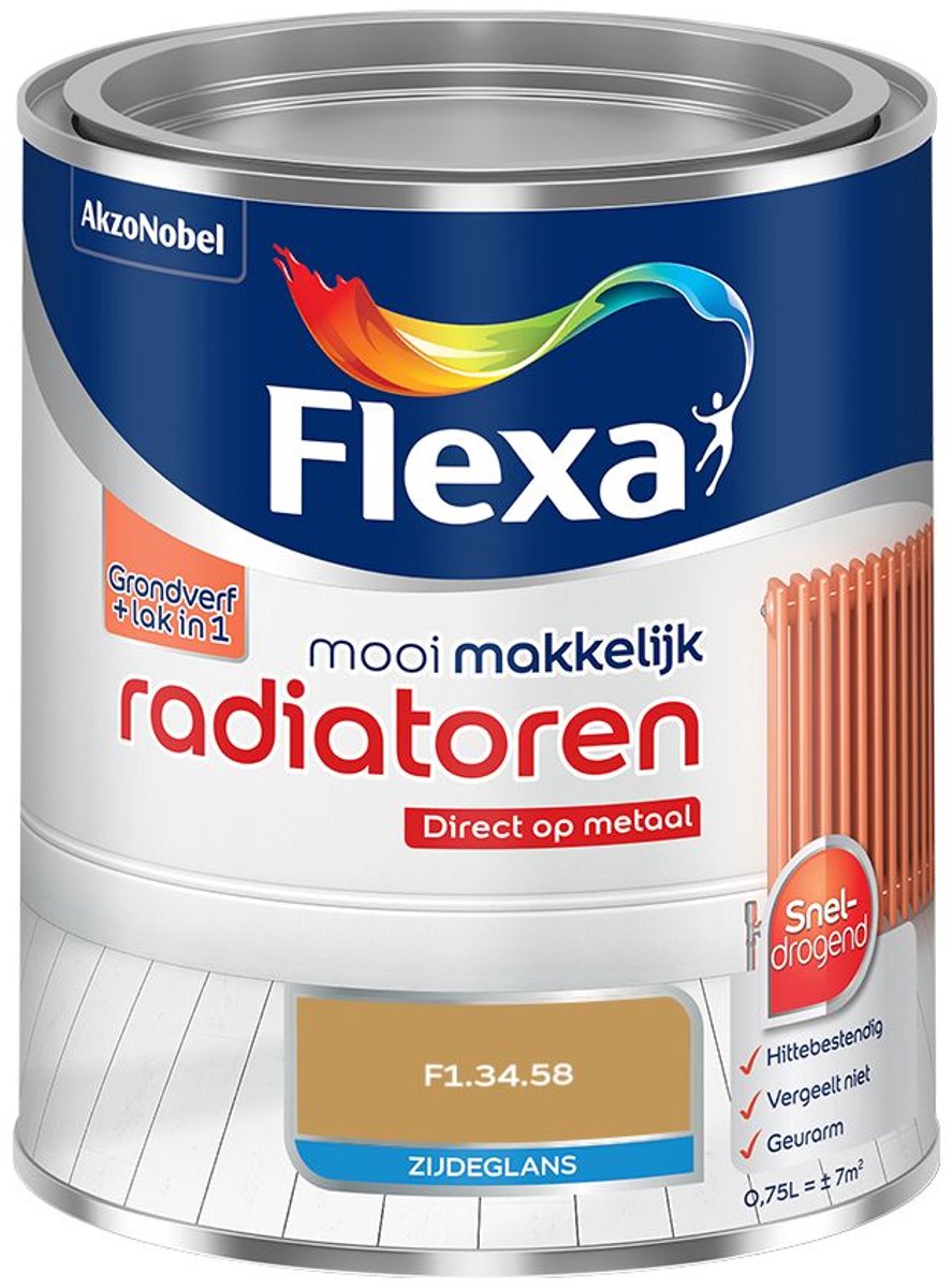 Flexa - Mooi Makkelijk Radiatoren Zijdeglans - F1.34.58 - Mengverf - 0.75 L