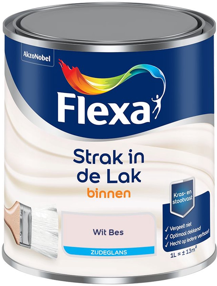 Flexa - Strak in de Lak Binnenlak Zijdeglans - Wit Bes - Mengverf - 1 L