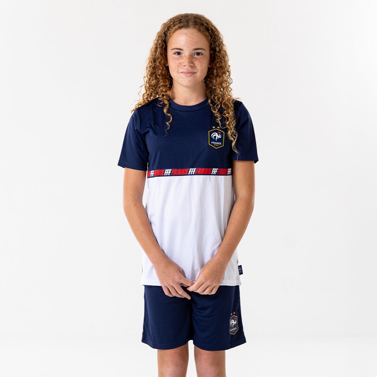 Frankrijk Voetbaltenue Kinderen - Maat 152 - FFF - Sportkledingset - Voetbaltenue Kinderen - Jongens & Meisjes - 100% Polyester - Shirt & Broekje