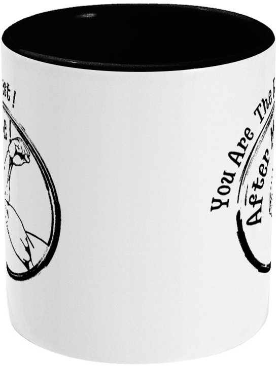 Vous êtes le Best! Après moi ! Tasse en céramique avec image Power arm, Wit et noire, 325 ml