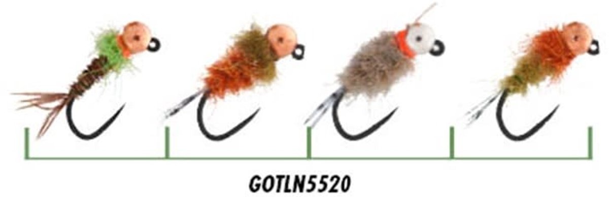 Garbolino Set Nymphe X4 - Jig - 2x Haak 3.0 - 2x Haak 3.5