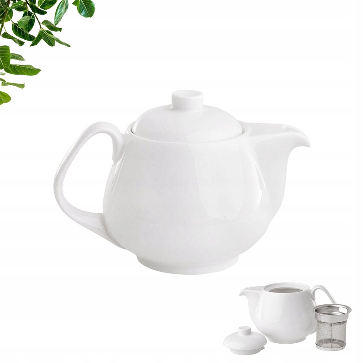 Ambition Salsa Porselein Theepot 450ml met Infuser - Wit