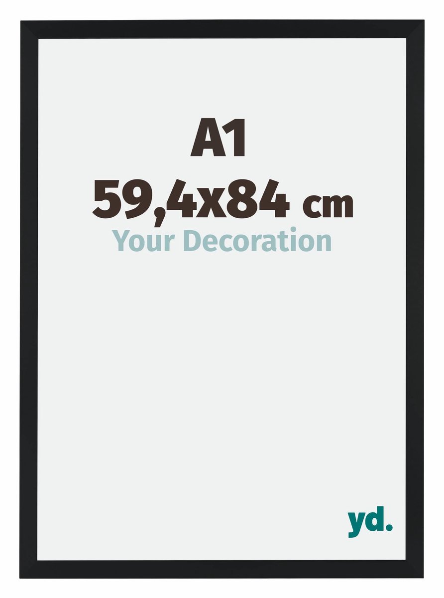 yd. Your Decoration - Fotolijst A1 59,4x84 cm - MDF - Zwart Mat - Catania