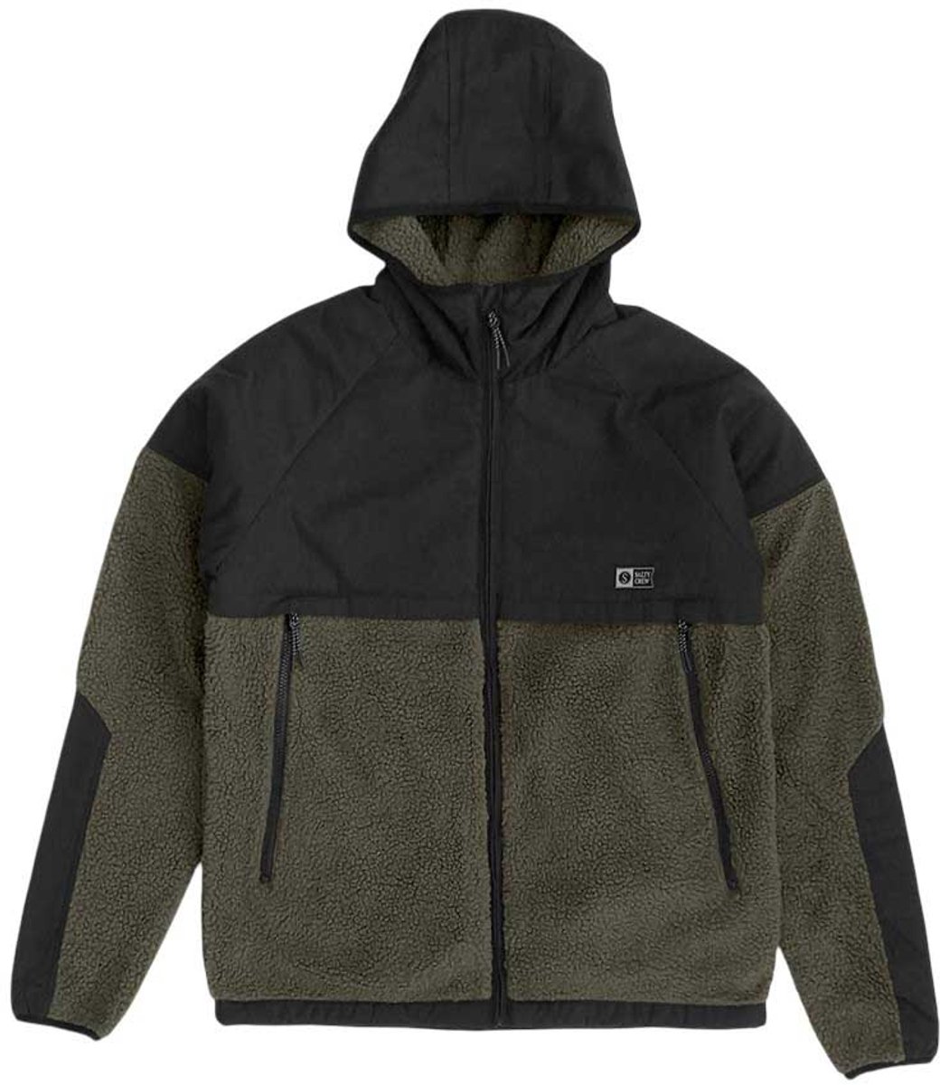 Salty Crew Shield Sherpa Fleece Met Volledige Rits Man Olijf