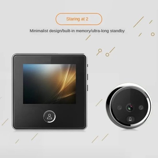 Slimme Elektronische Deur Viewer Met Video-opname, Infrarood Nachtzicht, Groothoek Lens en Lange Batterijduur van Silvergear — afbeelding 2