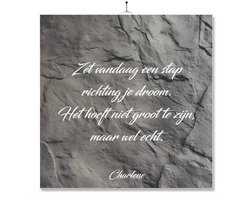 Tegel Met Opdruk | Zet Vandaag Een Stap | Cadeau | Inclusief Geschenkdoos | Standaard | Ophangsysteem