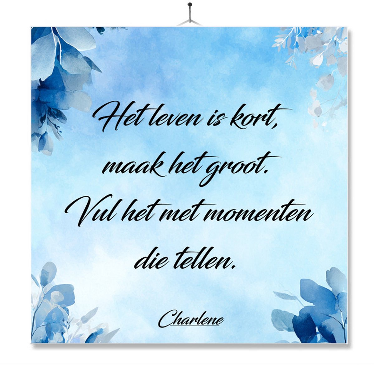 Tegel Met Opdruk | Het Leven Is Kort | Cadeau | Inclusief Geschenkdoos | Standaard | Ophangsysteem