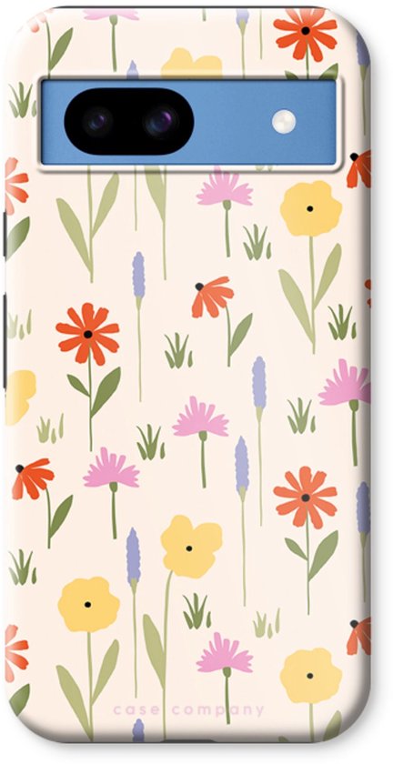 Case Company® - Housse compatible Google Pixel 8a - Floral - Tough Case - Protection maximale tous les côtés et bordure d'écran