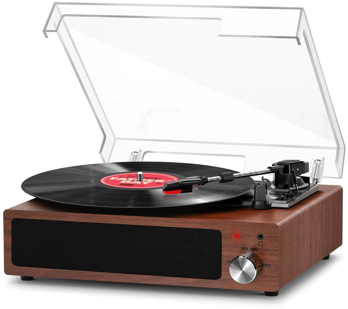 Unyqoos® Vintage houten platenspeler met Bluetooth en ingebouwde stereoluidsprekers
