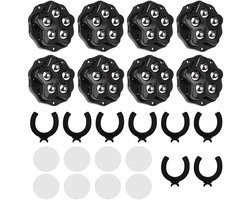 Zelfklevende kleine wielen voor meubels met rem - set van 8 stuks, zware belasting – zwart.