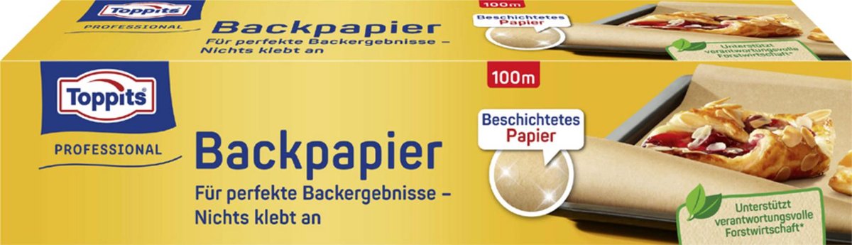 TOPPITS bakpapier professional, 380 mm breed, 100 meter