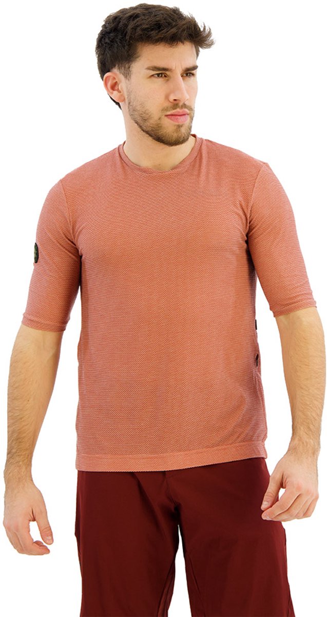 Santini Stone Slim Fit Tech T-shirt Met Korte Mouwen Man Rust