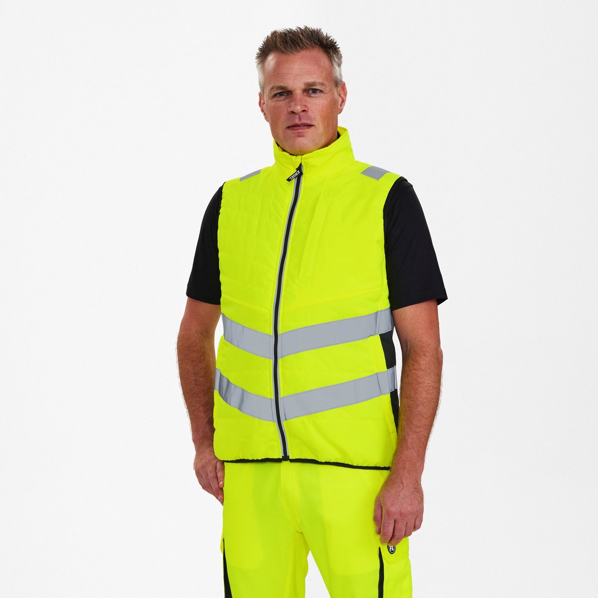 Engel Safety gewatteerd bodywarmer 5159-158 - Hi-vis Yellow / Black - 4XL