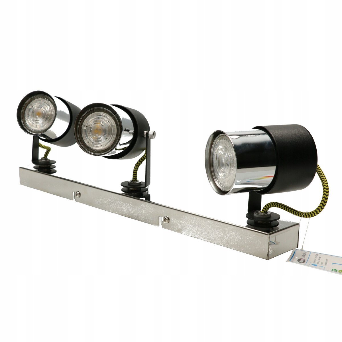 VERDI-3 Wand- en Plafondlamp Zwart/Chroom GU10 Spot