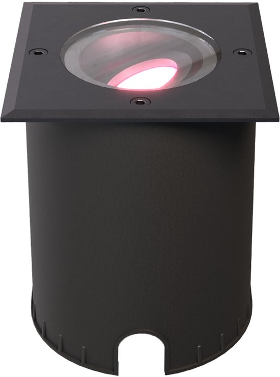 HOFTRONIC SMART HOFTRONIC - Cody Smart Grondspot XL RVS - Vierkant - Kantelbaar - GU10 5,5W 345 Lumen - Bestuurbaar via smartphone en stem - Smart Home tuinverlichting