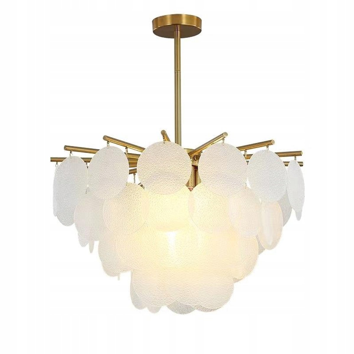 Luxe FIORE hanglamp met kristal, goud, 60cm, 7xE14