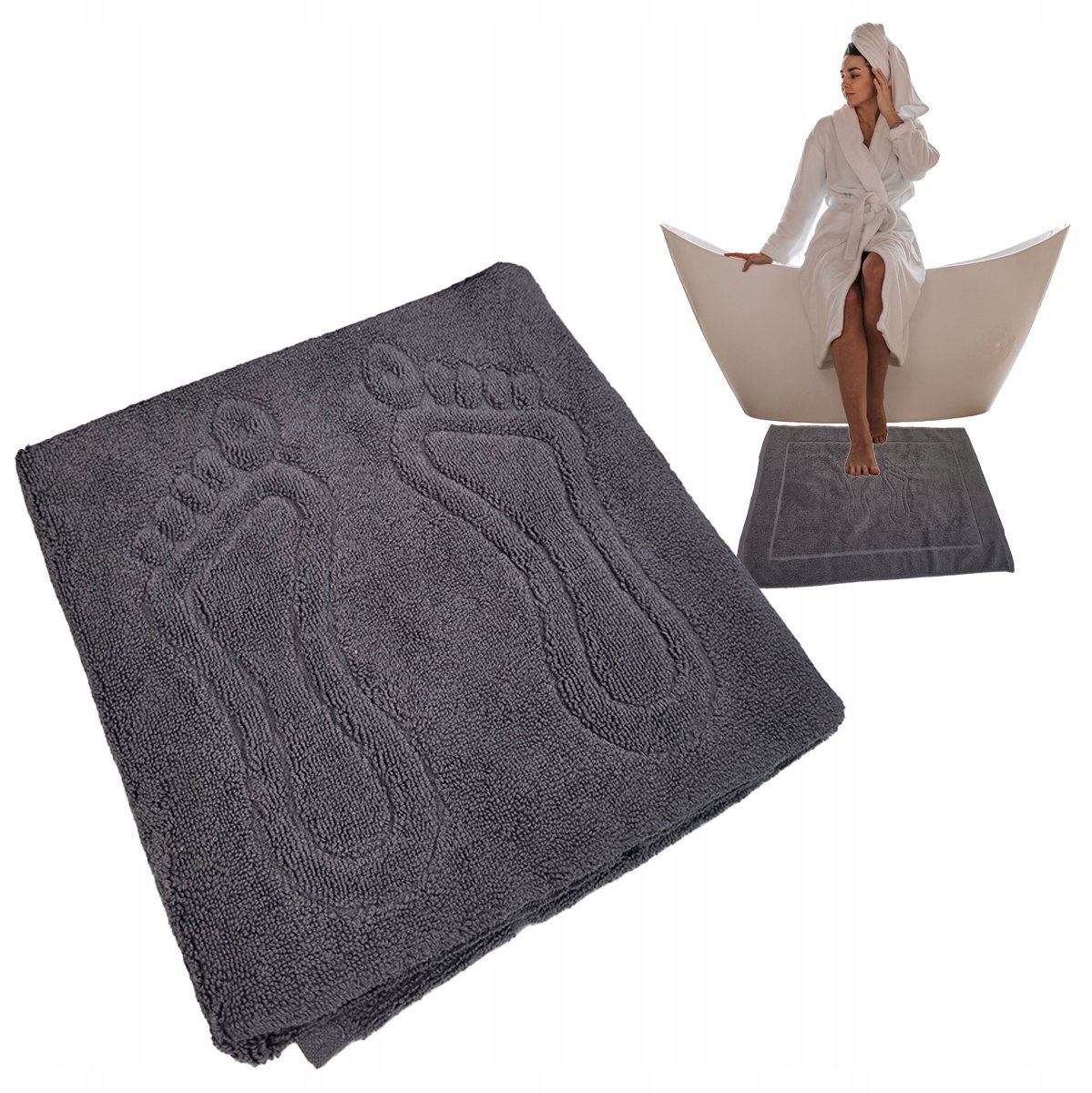Hotelhanddoek Voethanddoek 50x70cm Antraciet 650g/m²