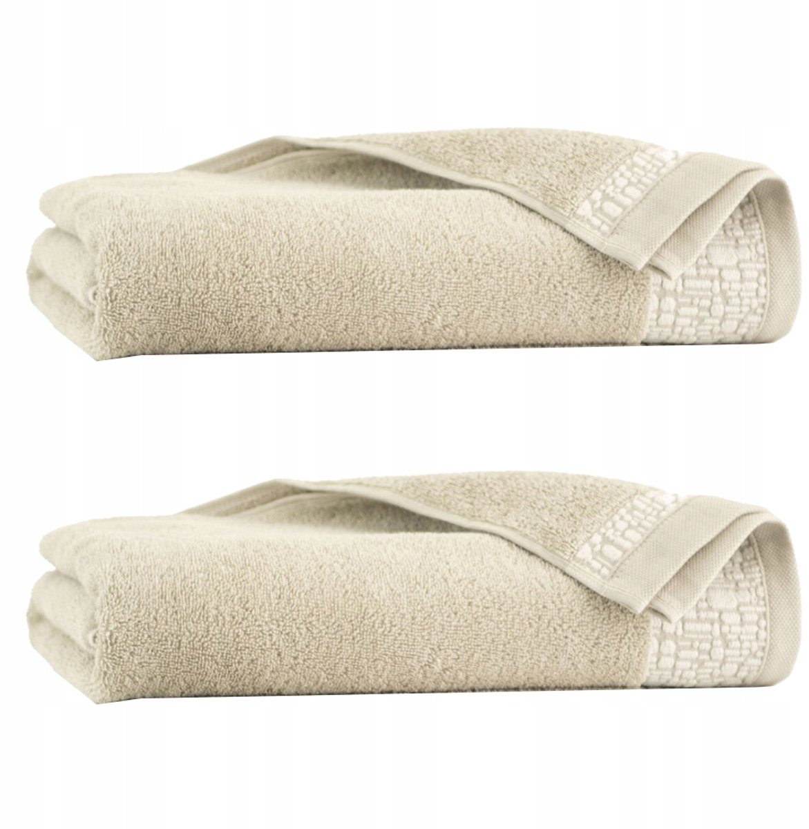 Zwoltex Luxe Katoenen Handdoek Set Elena Beige 50x90 & 70x140
