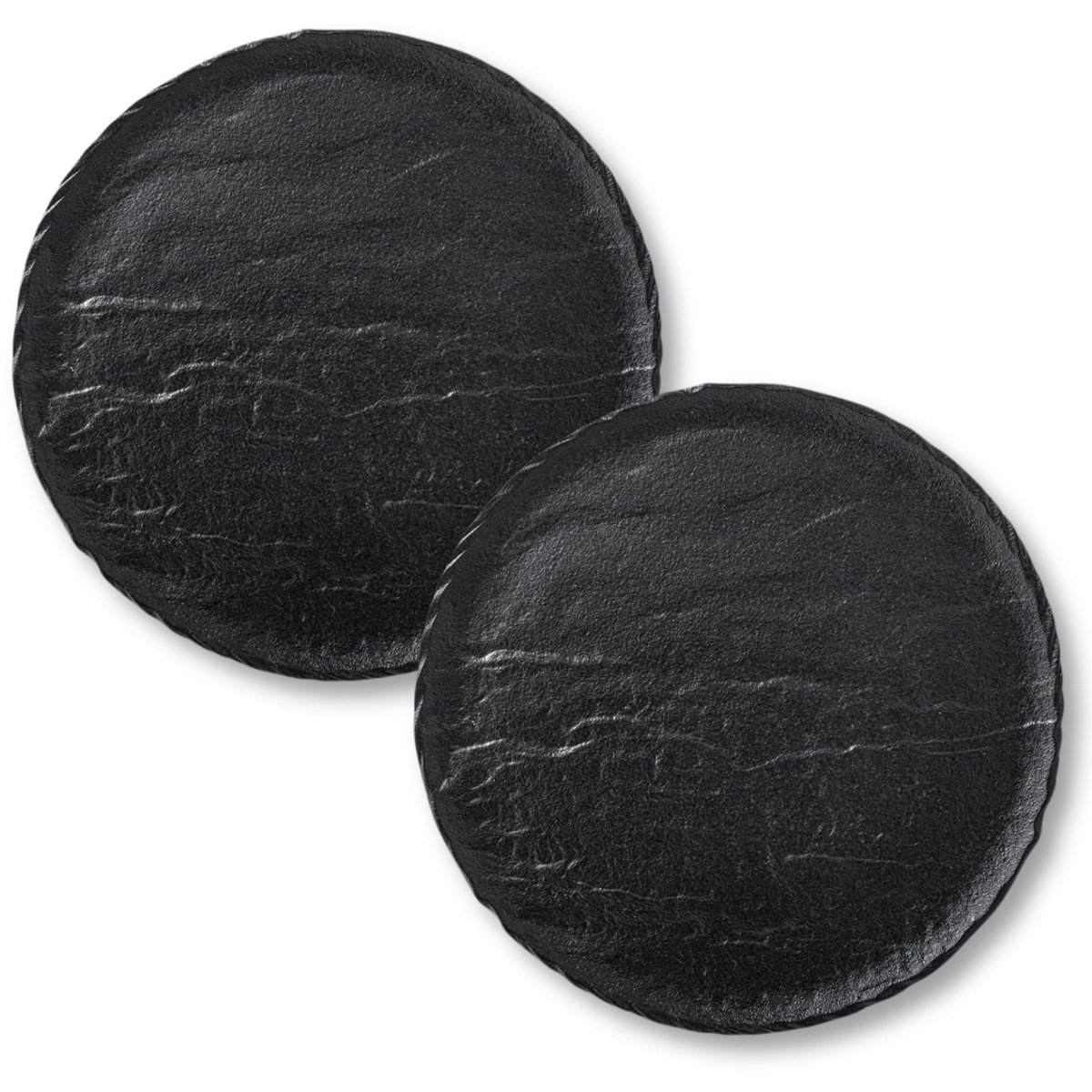 Wilmax SlateStone Dinerbord Rond 28cm Zwart Porselein (2 stuks)