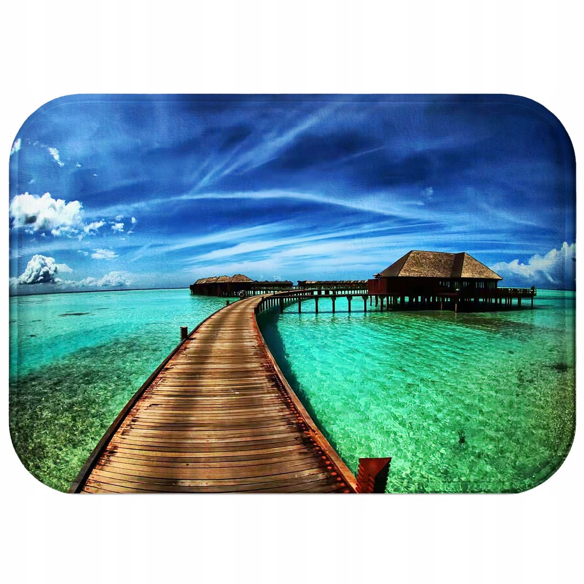 Antislip Badmat 60x40 cm - Huis, Meer, Hemel Design