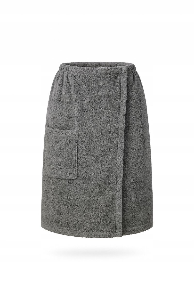 VitalHome Badjas Kilt Terry Antraciet 100x150cm met Klittenband & Zak