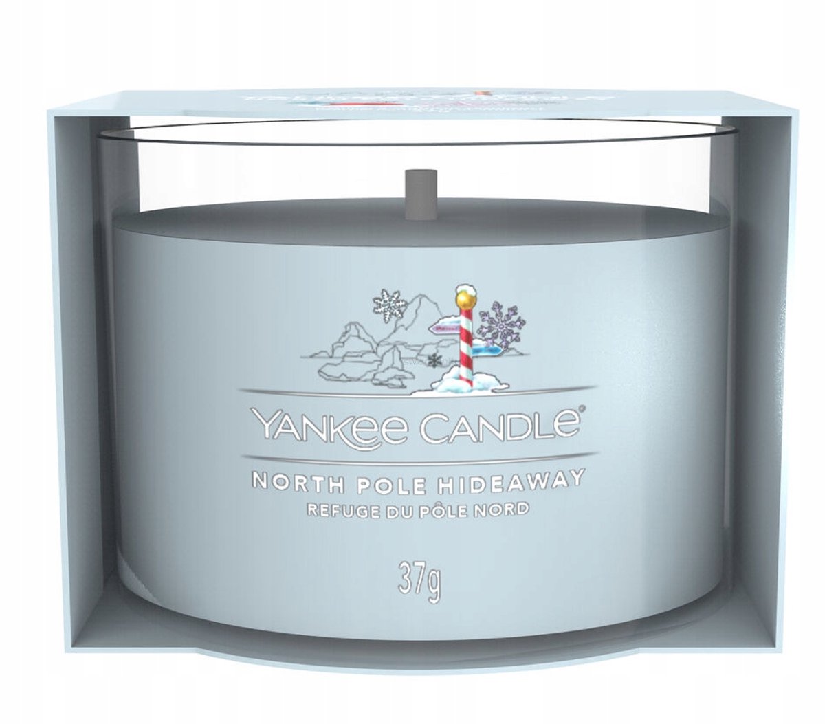 Yankee Candle Filled Votive - North Pole Hideaway - 10 branduren - 1 stuk Blauw