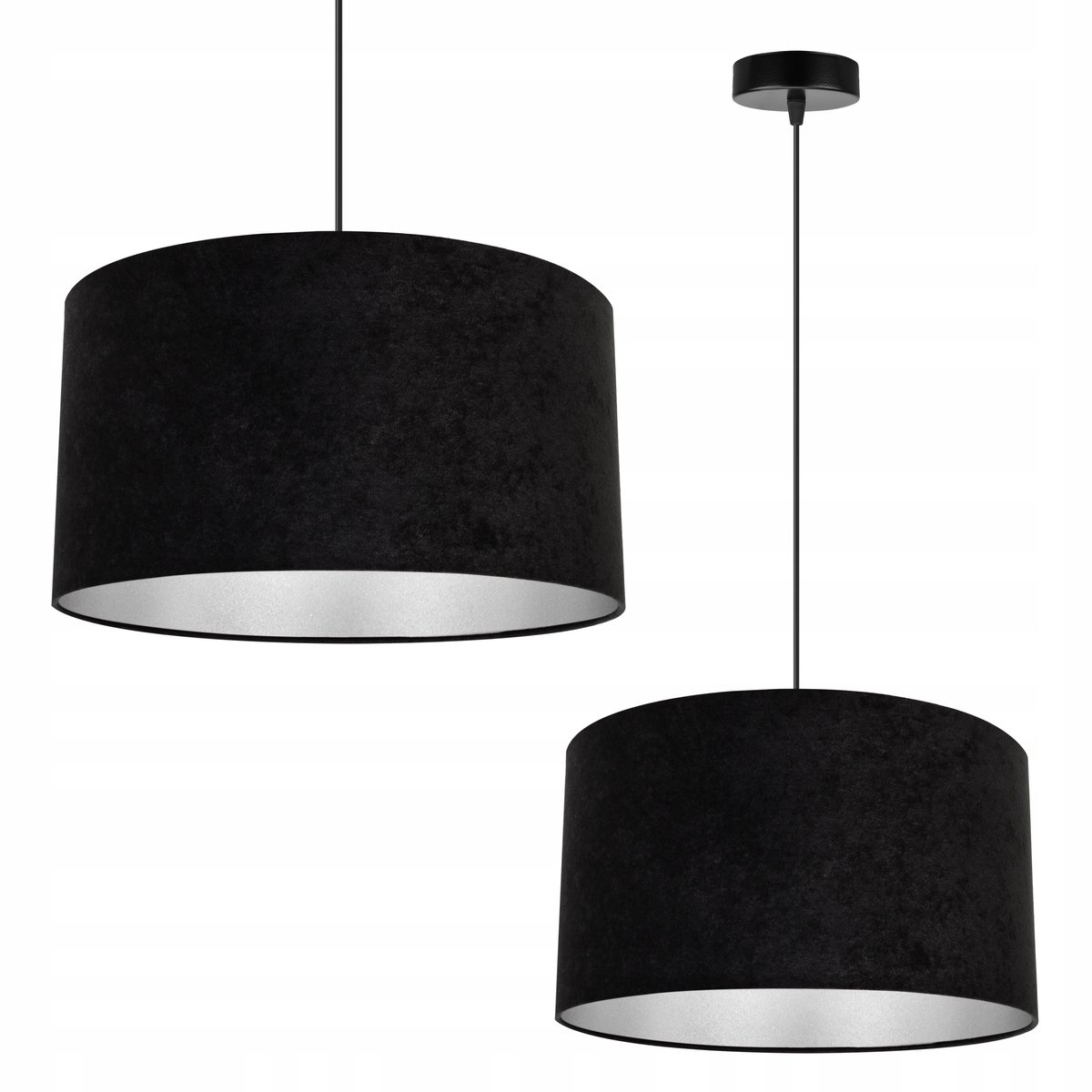 Moderne Zwarte Hanglamp Met Chroom Accent - Glamour Stijl