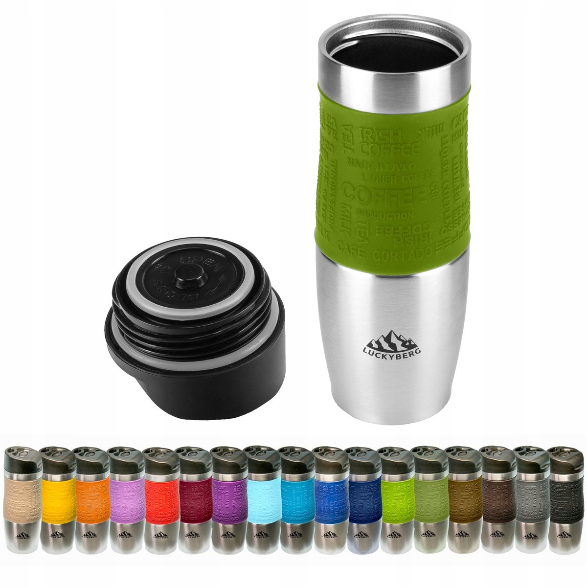 LUCKYBERG Thermosbeker 400ml - RVS, 6u Warm, 8u Koud
