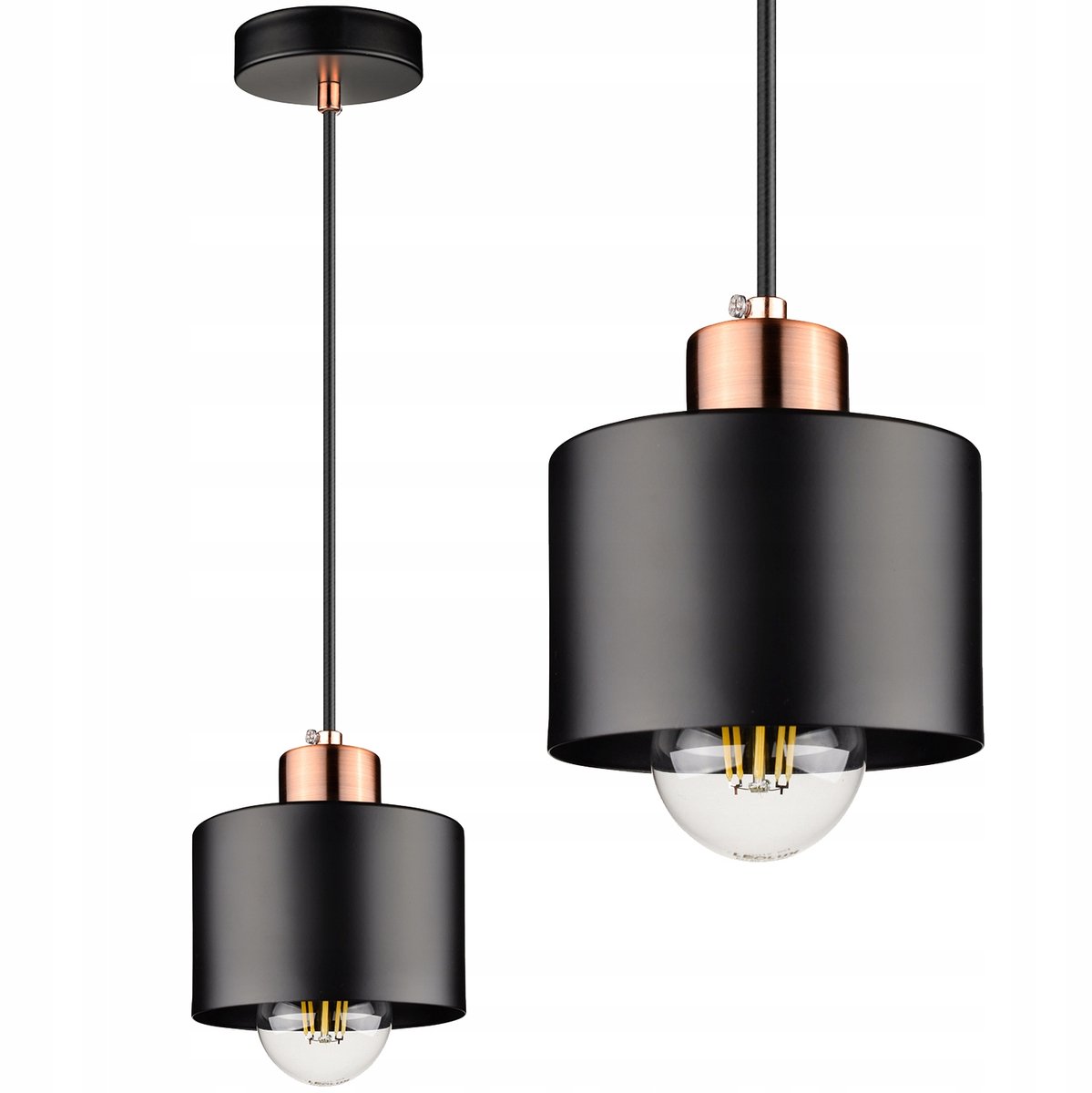 Moderne Hanglamp Plafondlamp LX-1037 Zwart/Koper E27