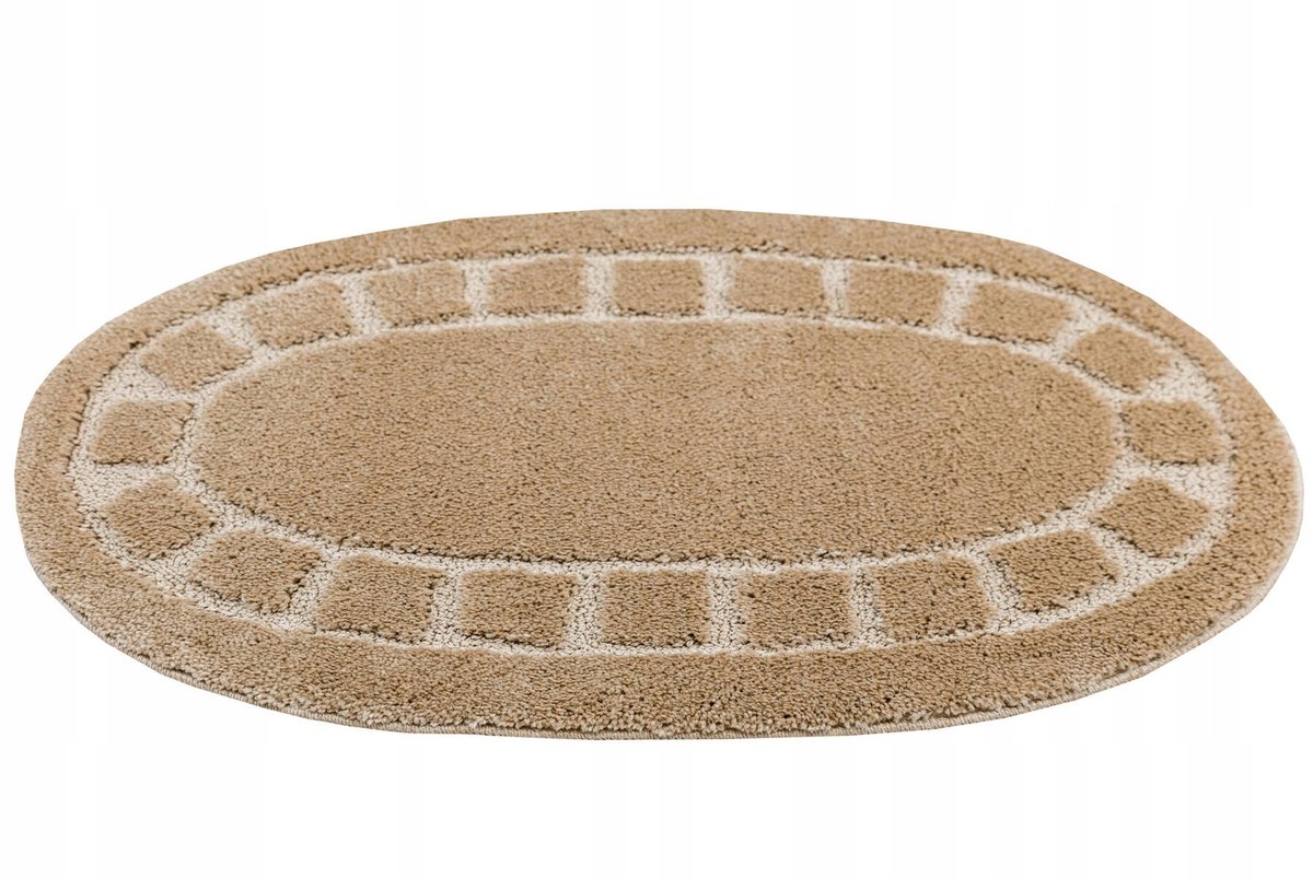 Antislip Badmat Ovale Beige Zacht 60x100 cm - Ocean Collectie