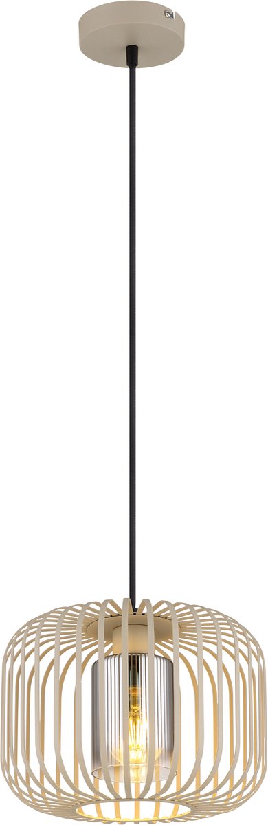 Globo - hanglamp - ALFRED - beige - metaal - Ø 28cm - E27 - 15758H1