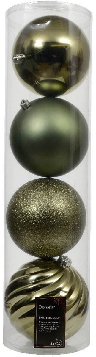 Kerstballen kunststof d14 cm rosemarijn 4 st