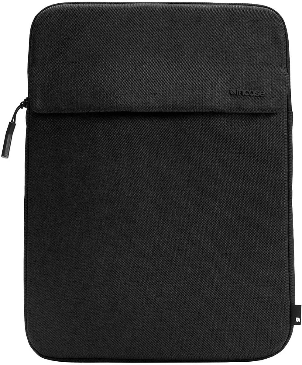 Incase Crosstown Sleeve MacBook 14" – Voorzien van YKK-ritsen – Gevoerde laptopbescherming met imitatiebontvoering – Extern insteekvak voor extra opslag - Zwart