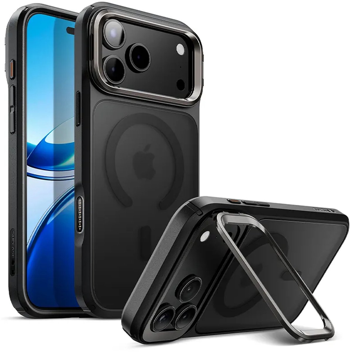 SUPCASE Hoesje Geschikt voor iPhone 17 Pro Max - UB Mag - Compatibel met MagSafe - Magnetische Back Cover - Camera Kickstand Standaard - Zwart