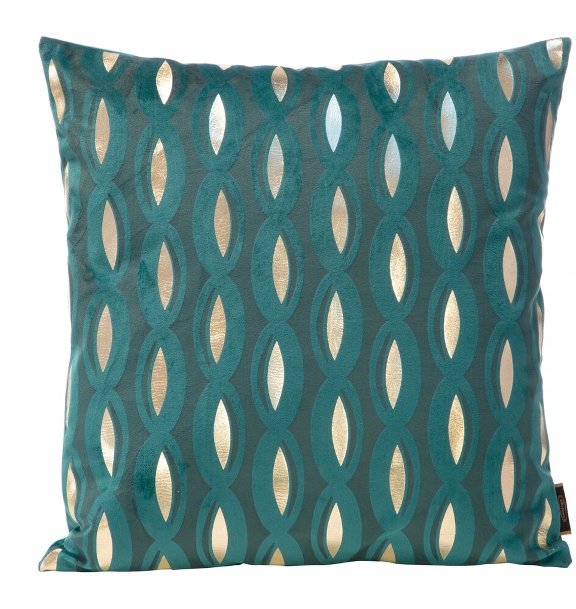 Moderne Sierkussenhoes Zacht Velours Turkquoise & Goud 45x45cm