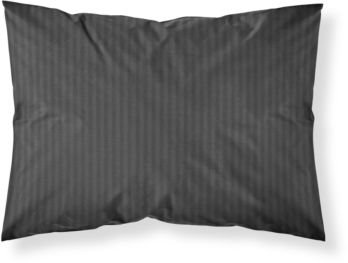 Kussensloop Puur 50x60 Katoen Adamaszek Gestreept Zwart