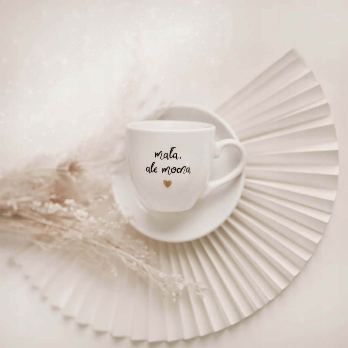 Espresso Kopje met Schotel 100ml - Handgemerkt Porselein