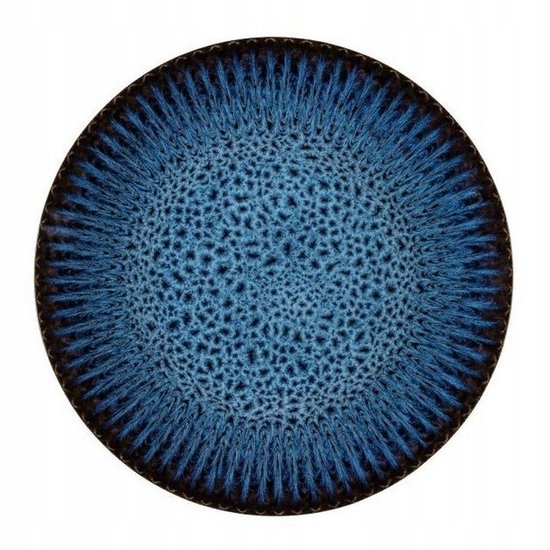 Lubiana Stoneware Cosmos Set : 6x Assiettes à dîner 21,2 cm Bleu/Noir