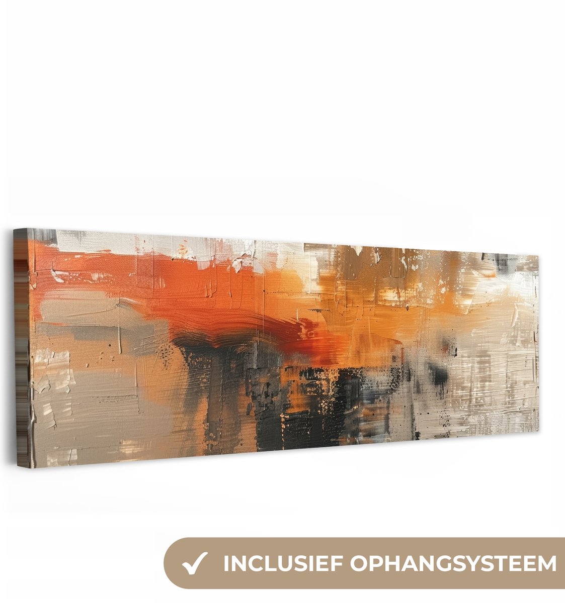 Canvas schilderij 90x30 cm - Wanddecoratie Verf - Patroon - Modern - Kunst - Muurdecoratie