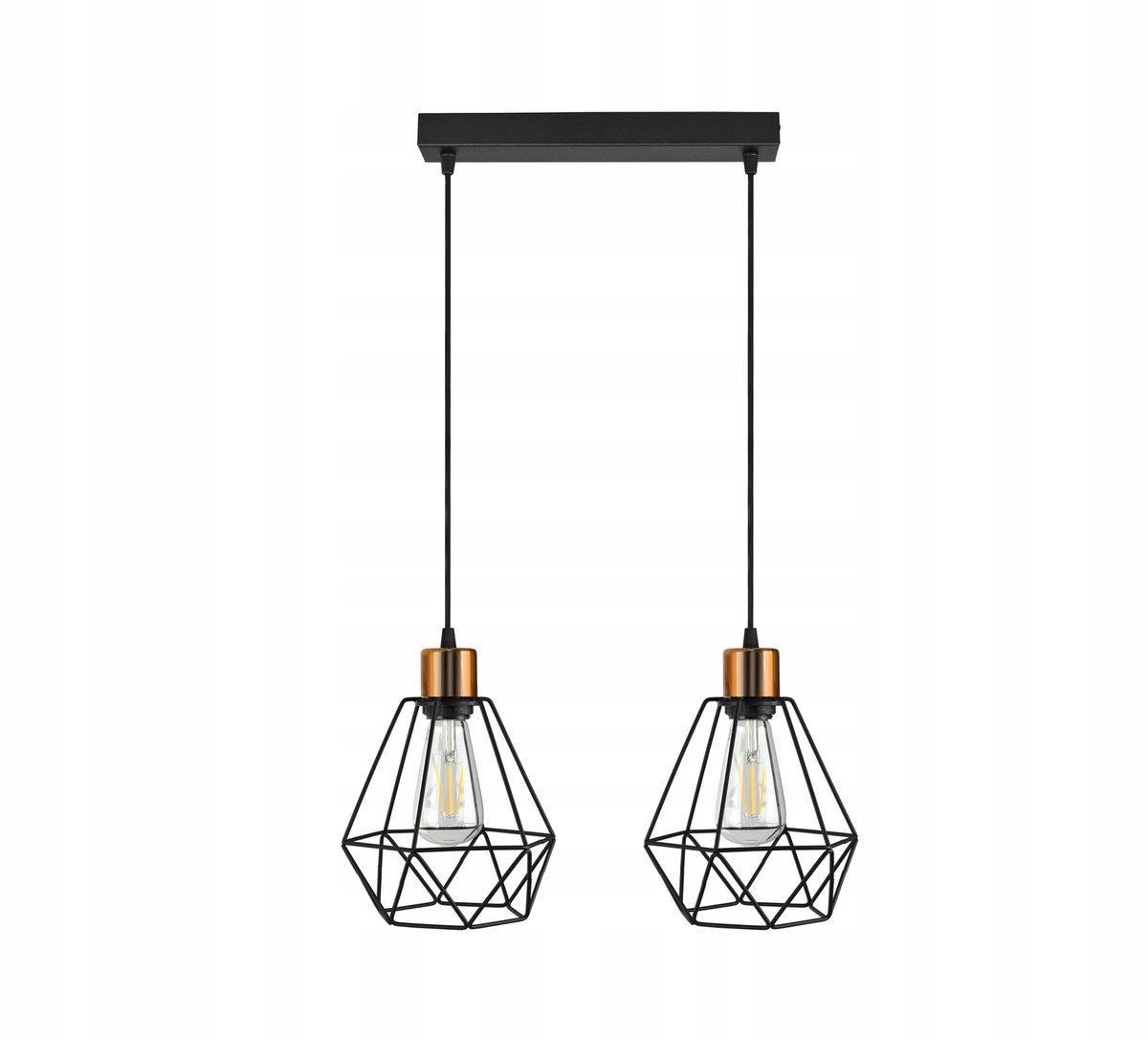 Hanglamp Diamant Koper Zwart LED - Stijlvol en Modern