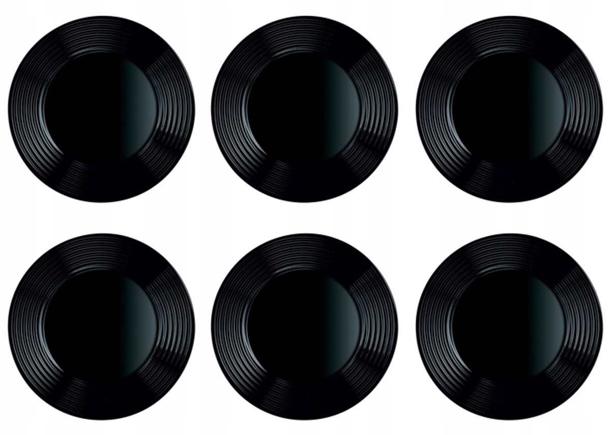 Luminarc Harena Platte Dinerborden Zwart - Set van 6 (25 cm)