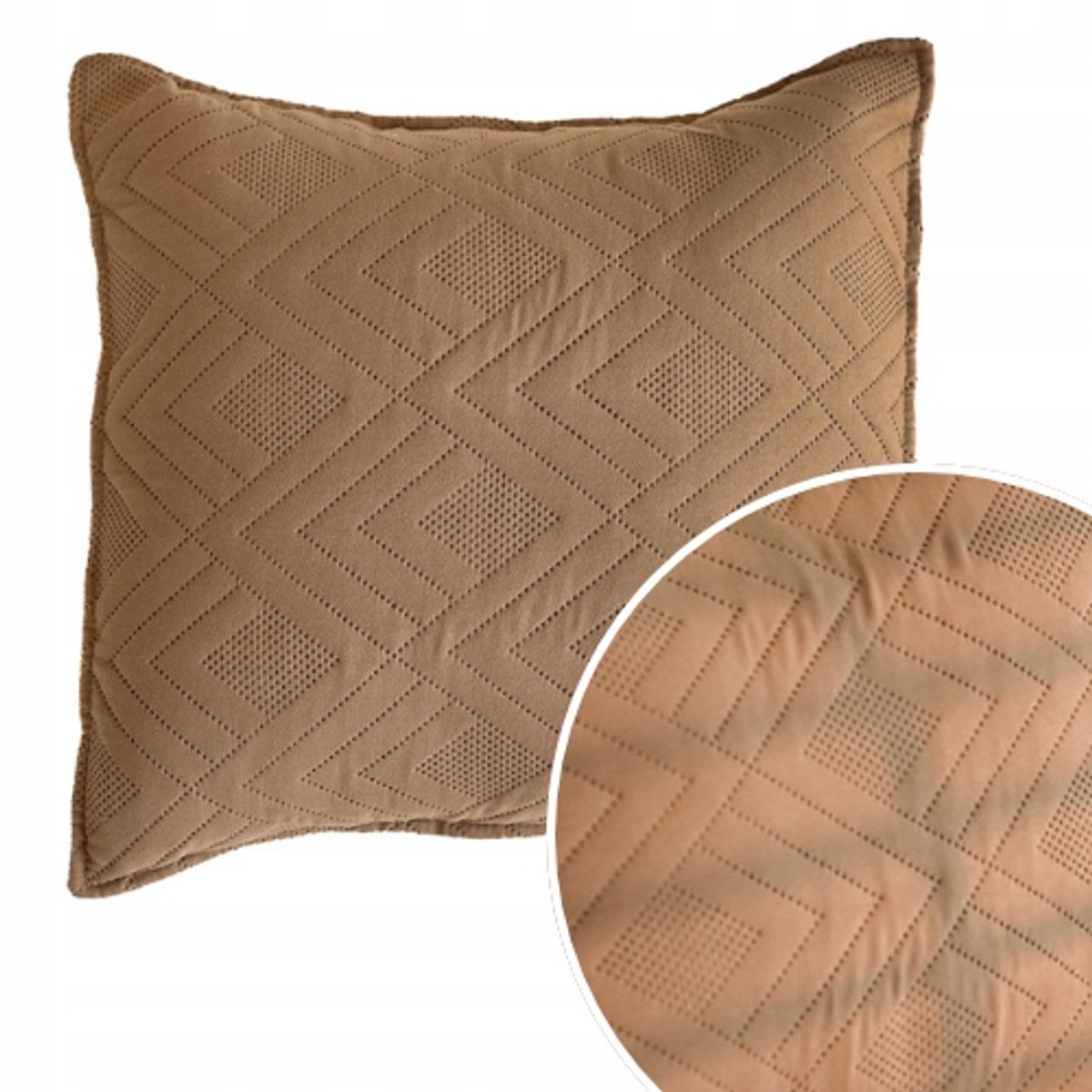 Bruine Decoratieve Kussenhoes Geometrisch Patroon 40x40 cm