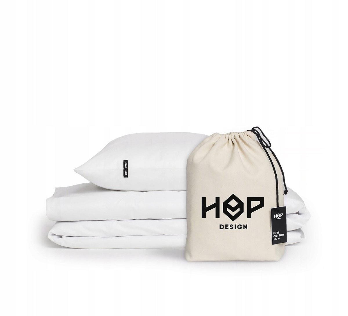 HOP DESIGN Dekbedovertrek 200x200cm Wit Katoen